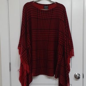 Red and black poncho-Marvelush